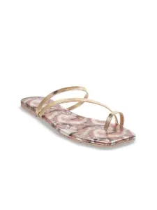 Metro Printed Strappy One Toe Flats