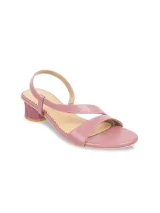 Metro Open Toe Block Heels With Backstrap