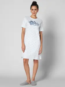 Dreamz by Pantaloons Typography Printed Pure Cotton T-Shirt Nightdress