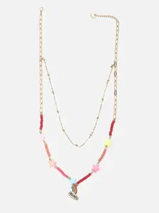FOREVER 21 Gold-Toned & Blue Silver Gold-Plated Necklace