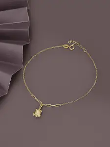 Carlton London Gold-Plated Anklet with dangling Tortoise Charm