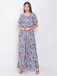 OCEANISTA Floral Printed Maxi Dress