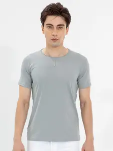 Snitch Grey Round Neck Cotton T-shirt