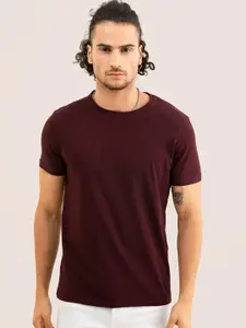 Snitch Red Slim Fit Cotton T-shirt