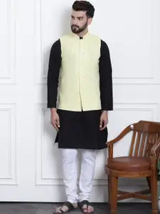 SOJANYA Mandarin Collar Regular Cotton Kurta & Churidar With Nehru Jacket