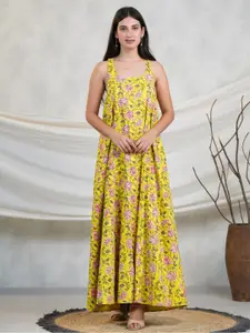 Adveta Floral Printed Cotton Maxi Dress