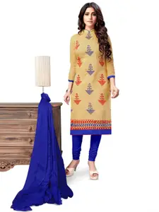 APNISHA Embroidered Silk Chiffon Unstitched Dress Material