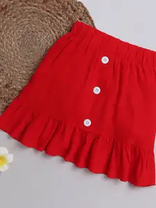 ADDYVERO Girls Knee Length Ruffles A-Line Skirt