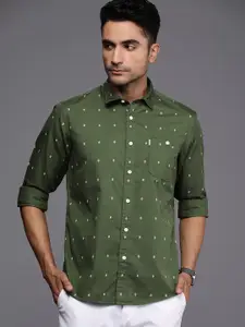 Louis Philippe Jeans Slim Fit Geometric Printed Pure Cotton Casual Shirt