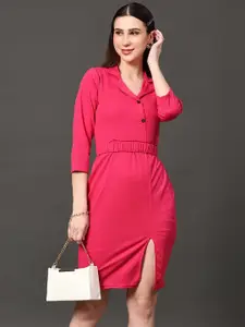 Ziva Fashion Shirt Collar Sheath Dress