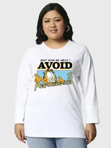 Bewakoof Plus Bewakoof Official Garfield Merchandise Plus Size Graphic Printed T-shirt