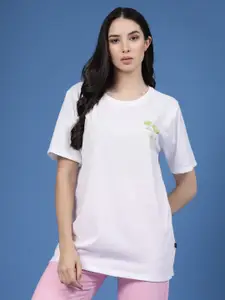 Rigo Typography Printed Oversized Pure Cotton T-shirt