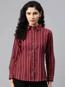 Cottinfab Striped Cotton Shirt Style Top