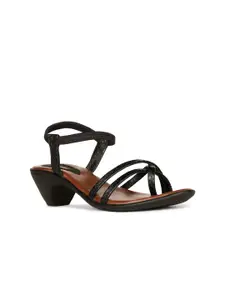 Bata Textured Open Toe Block Heels