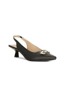 Bata Buckle Embellished Kitten Heel Pumps