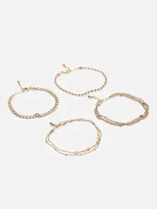 FOREVER 21 Set Of 4 Gold-Toned Silver Link Bracelets