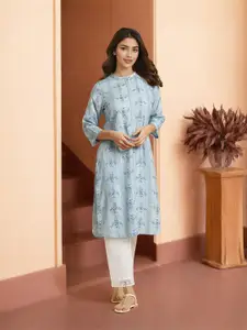 W Ethnic Motifs Printed Mandarin Collar Kurta