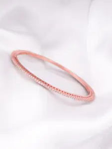 GIVA 925 Sterling Silver Rose Gold-Plated Stone-Studded Bangles