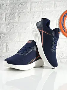 HRX by Hrithik Roshan Men Navy Blue & White Mesh Memory Foam Running Shoes