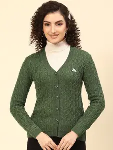 Monte Carlo Self Design Cable Knit Woollen Cardigan Sweaters