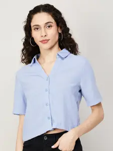 Ginger by Lifestyle Shirt Style Crop Top