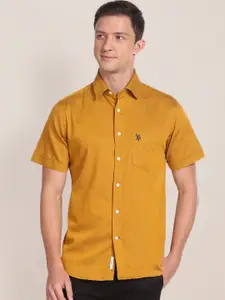 U.S. Polo Assn. U S Polo Assn Spread Collar Regular Fit Cotton Casual T-Shirt