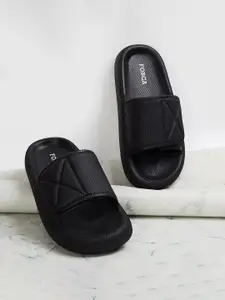 Forca by Lifestyle Men Textured Rubber Sliders With Velcro Closure
