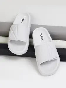 Forca by Lifestyle Men Rubber Sliders With Velcro Closure