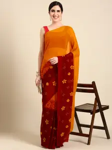 HERE&NOW Ethnic Motifs Printed Pure Georgette Saree