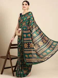 HERE&NOW Ethnic Motifs Printed Pure Cotton Saree