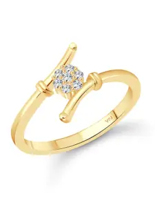 Vighnaharta Gold-Plated CZ-Studded Finger Ring