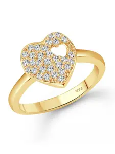 Vighnaharta Gold-Plated CZ-Studded Finger Ring