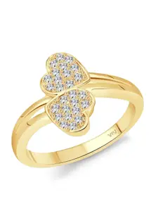 Vighnaharta Gold-Plated CZ-Studded Finger Ring
