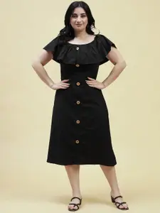Curvy Lane Plus Size Ruffled A-Line Midi Dress