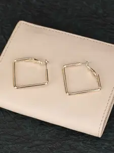 Adwitiya Collection Gold-Plated Square Shaped Hoop Earrings