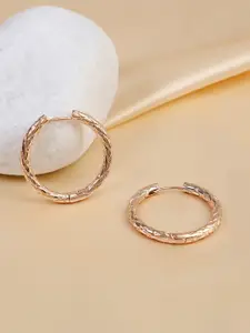 Adwitiya Collection Rose Gold Plated Circular Hoop Earrings