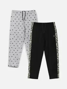 HELLCAT Boys Pack Of 2 Mid Rise Cotton Track Pants
