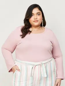 Nexus by Lifestyle Plus Size Ribbed Fitted Top