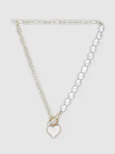 Globus Rose Gold-Toned & White Rose Gold-Plated Necklace