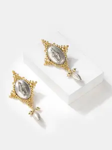 SHAYA Silver & Gold-Plated Contemporary 925 Sterling Silver Drop Earrings