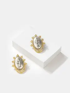 SHAYA Silver & Gold-Plated Contemporary 925 Sterling Silver Stud Earrings