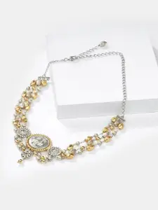 SHAYA 925 Sterling Silver Gold Plated Beaded Choker Necklace