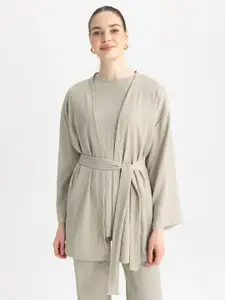 DeFacto Front-Open Sweaters With Belt