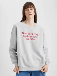 DeFacto Women Embroidered Typography Pullover Sweater