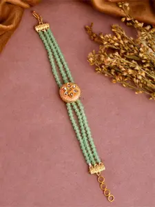 Silvermerc Designs Gold-Plated Kunda-Studded Link Bracelet
