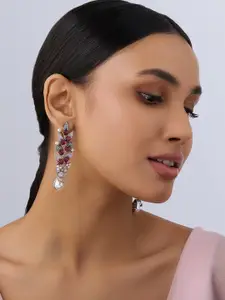 Kushal's Fashion Jewellery Rose Gold-Plated Leaf Shaped Studs Earrings