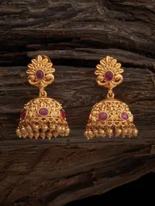 Kushal's Fashion Jewellery Gold-Plated Dome Shaped Jhumkas