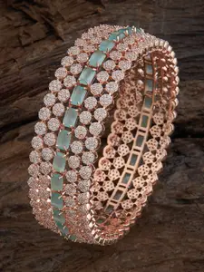 Kushal's Fashion Jewellery Rose Gold-Plated & Stone-Studded Bangles