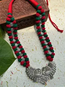 FIROZA Peacock Shaped Brass Necklace