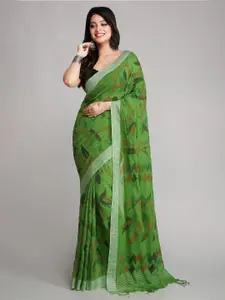 WoodenTant Floral Printed Pure Cotton Saree